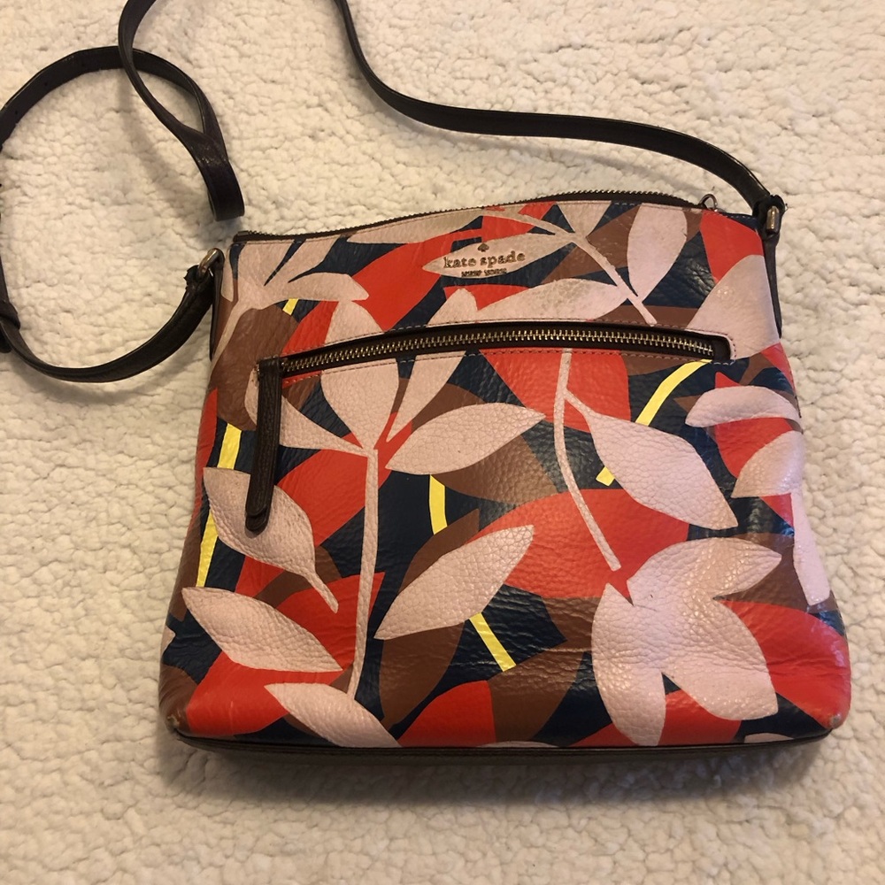 kate spade Multicolor Leaf-Print Crossbody Bag
